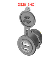 Dual Port USB Socket - 12-24V - DS2013HC - ASM